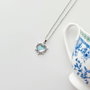 Heliophilia Silver Collar de Acero Inoxidable 316L, Azul Claro y Plata, Resistente al Agua, Longitud 45 cm + 5 cm Extensión